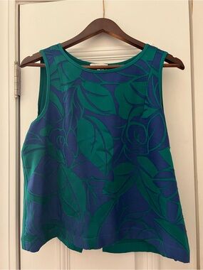 1st STATE- Green & Blue sleeveless top with open back